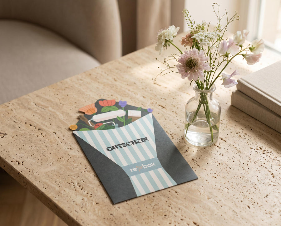re-box Gutscheinkarte per Post – gedruckte Geschenkkarte zum Geschenkgutschein